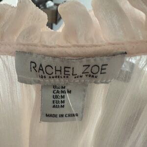 Rachel Zoe Soft Blush Pleated Sheer Blouse